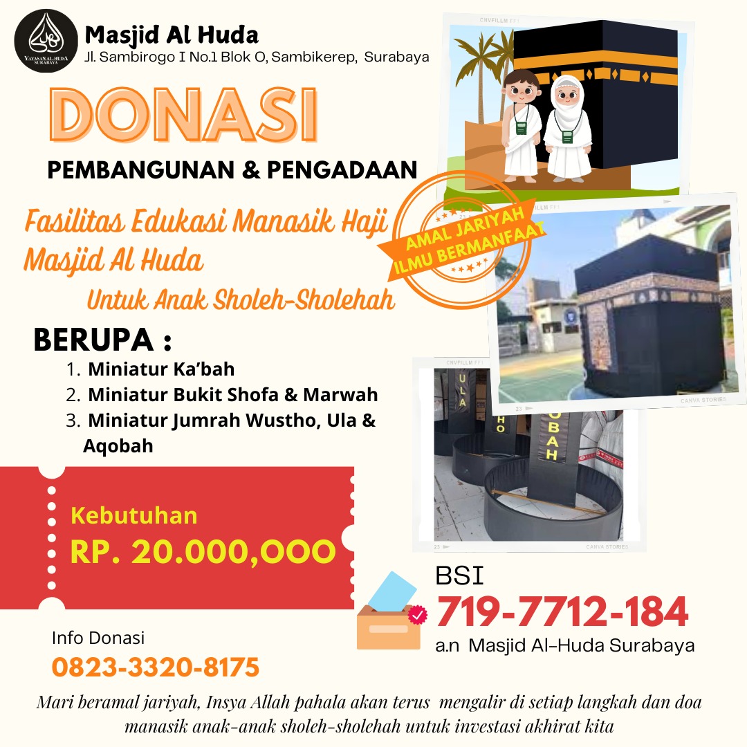 Donasi Pengadaan Fasilitas Edukasi Manasik Haji & Umroh Masjid Al-Huda Surabaya